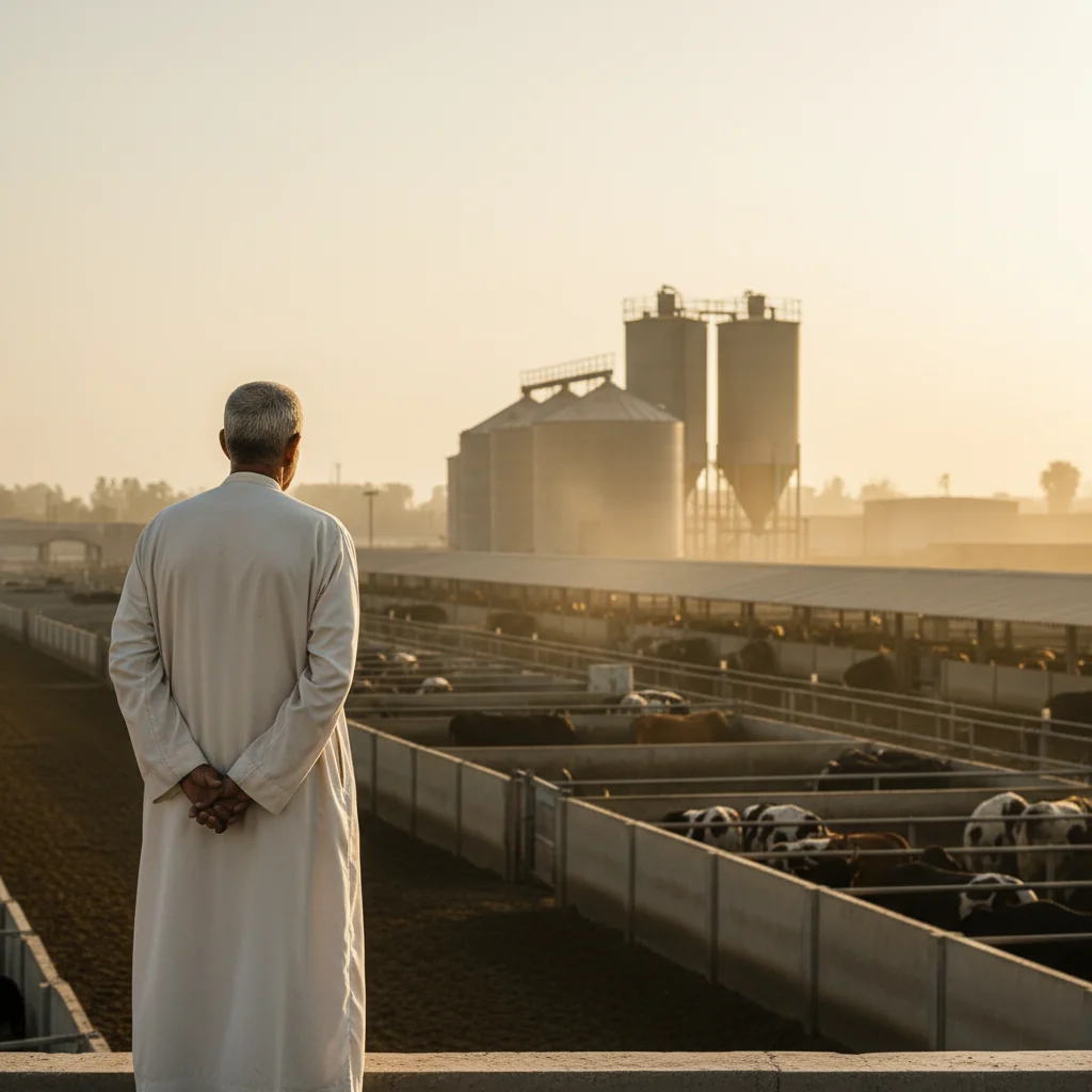 Sadat City industrial agricultural belt at dawn